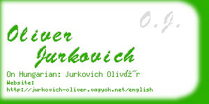 oliver jurkovich business card